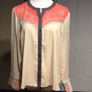 Red ranch blouse